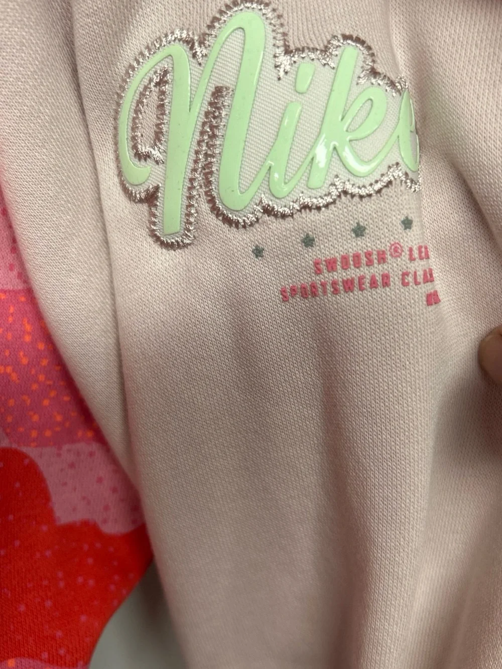 Nike Essential Pink & Red Camo Crop Sweatshirt